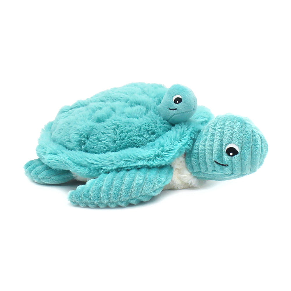 Peluche tortue Sauvenou maman et son bébé bleu aqua - Les Ptipotos